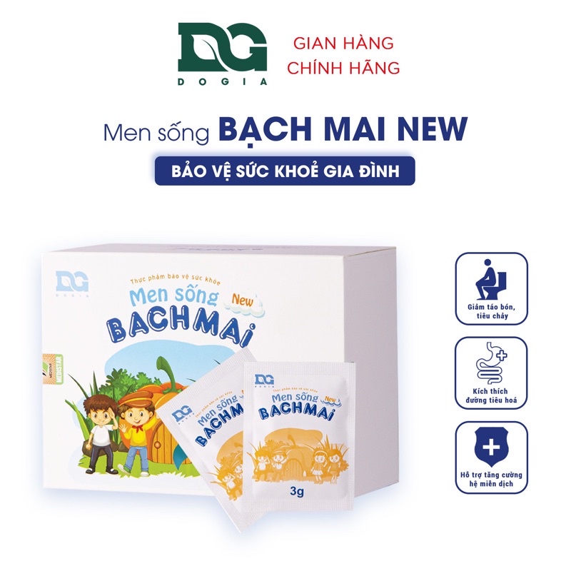 Men sống bạch mai new Đỗ Gia men vi sinh cho bé hỗ trợ miễn dịch hộp 30 gói x 3g chính hãng