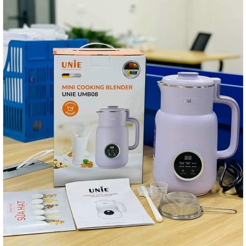Máy Làm Sữa Hạt UNIE UMB08 Công suất 600W Dung tích 600ml - Hàng chính hãng , Bảo hành 12 tháng