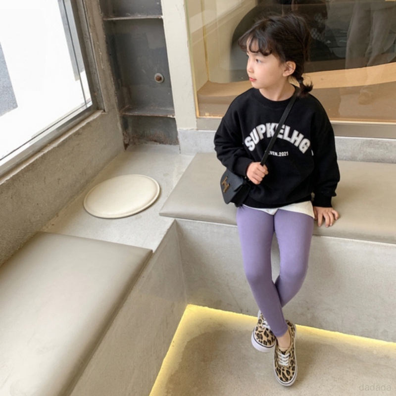 Áo Sweater Cổ Tròn Tay Dài In Chữ Phong Cách Hàn Quốc Thời Trang Thu Đông Cho Bé Gái