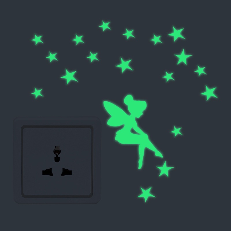 Miếng Dán Công Tắc Hoạt Hình Dạ Quang Miếng Dán Mèo Phát Sáng Trong Bóng Tối Miếng Dán Ngôi Sao Mặt Trăng Cổ Tích Huỳnh Quang Trang Trí Phòng Trẻ Em Royal1.vn