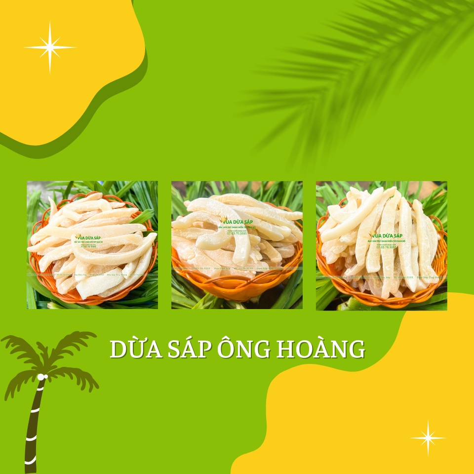 MỨT DỪA SÁP ÔNG HOÀNG - VUA DỪA SÁP MỀM DẺO NGỌT THANH GIÁ RẺ SỈ LẺ CẦU KÈ TRÀ VINH