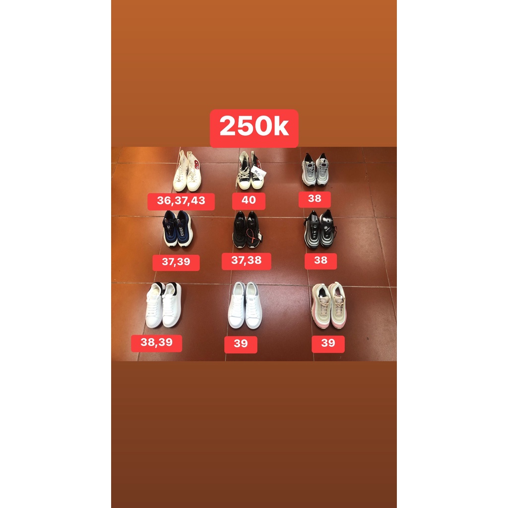 Giày thể thao độn đế Nam Nữ (250K), Bao đẹp giá cả hợp lý