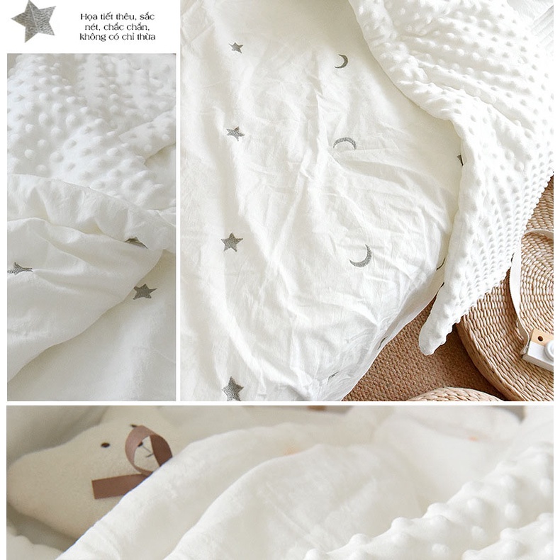 Chăn hạt đậu cao cấp mềm mịn bông nhẹ giữ ấm cho bé, chăn cho bé dùng 4 mùa Hola Kids Decor