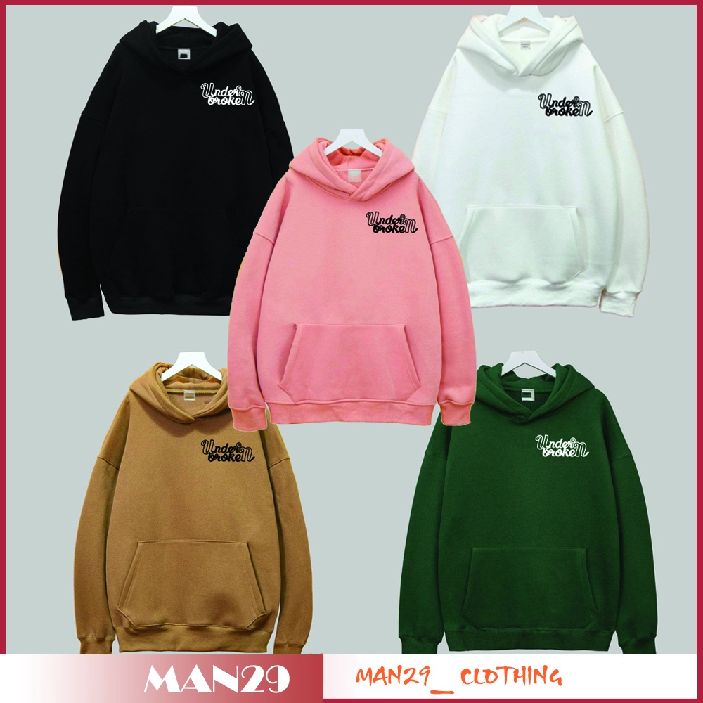 Áo Hoodies,áo khoác Unisex Under broken - MHD01 - 5 màu hottrend,form dáng rộng, chất nỉ bông dày dặn