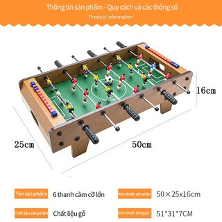 Bàn bi lắc - Bàn bi lắc mini - Bàn bi lắc bóng đá 6 tay bằng gỗ - Bàn chơi đá bóng，loại tốt, tay cầm bằng nhựa cứng, các