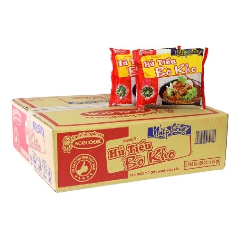 Thùng 30 Gói Hủ Tiếu Bò Kho Nhịp Sống 70g