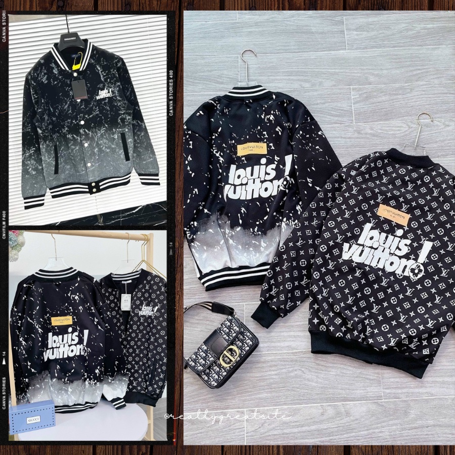 Áo khoác bomber LV nam, áo khoác nỉ Lois vuiton 2 mẫu cực chất
