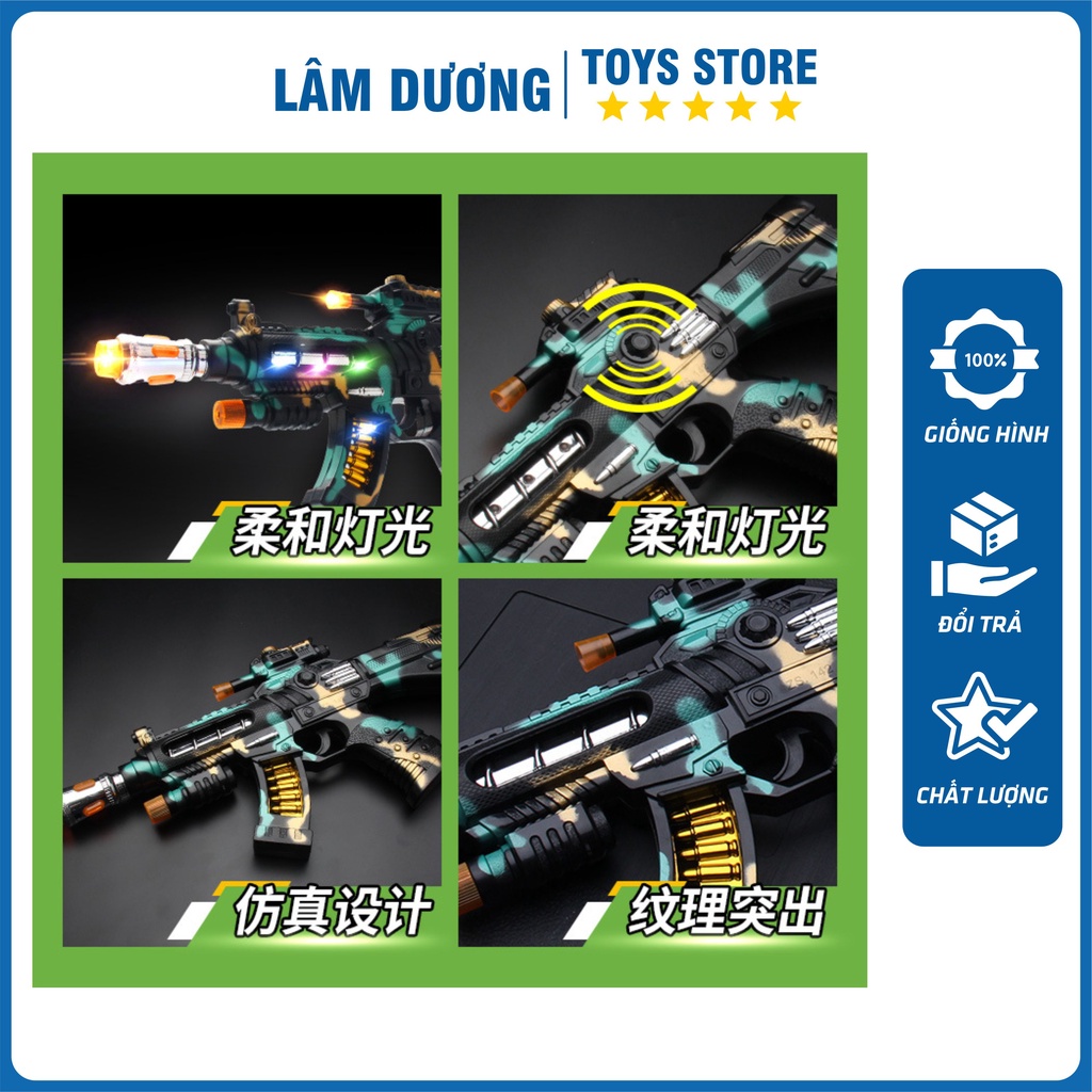 Súng nhựa chạy pin AK 47 phát đèn nhạc cho bé trai đồ chơi trẻ em LÂM DƯƠNG TOYS