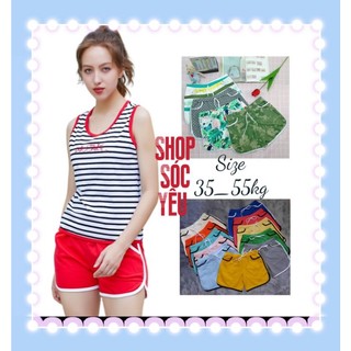  Quần đùi nữ vải thun chạy viền đủ màu sắc quần short thể thao co giãn thoáng mát dễ phối đồ mặc ở nhà thỏa mái 