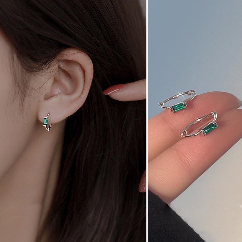 Khuyên Tai Bạc S925 Đính Đá Zircon Thời Trang Cho Nữ