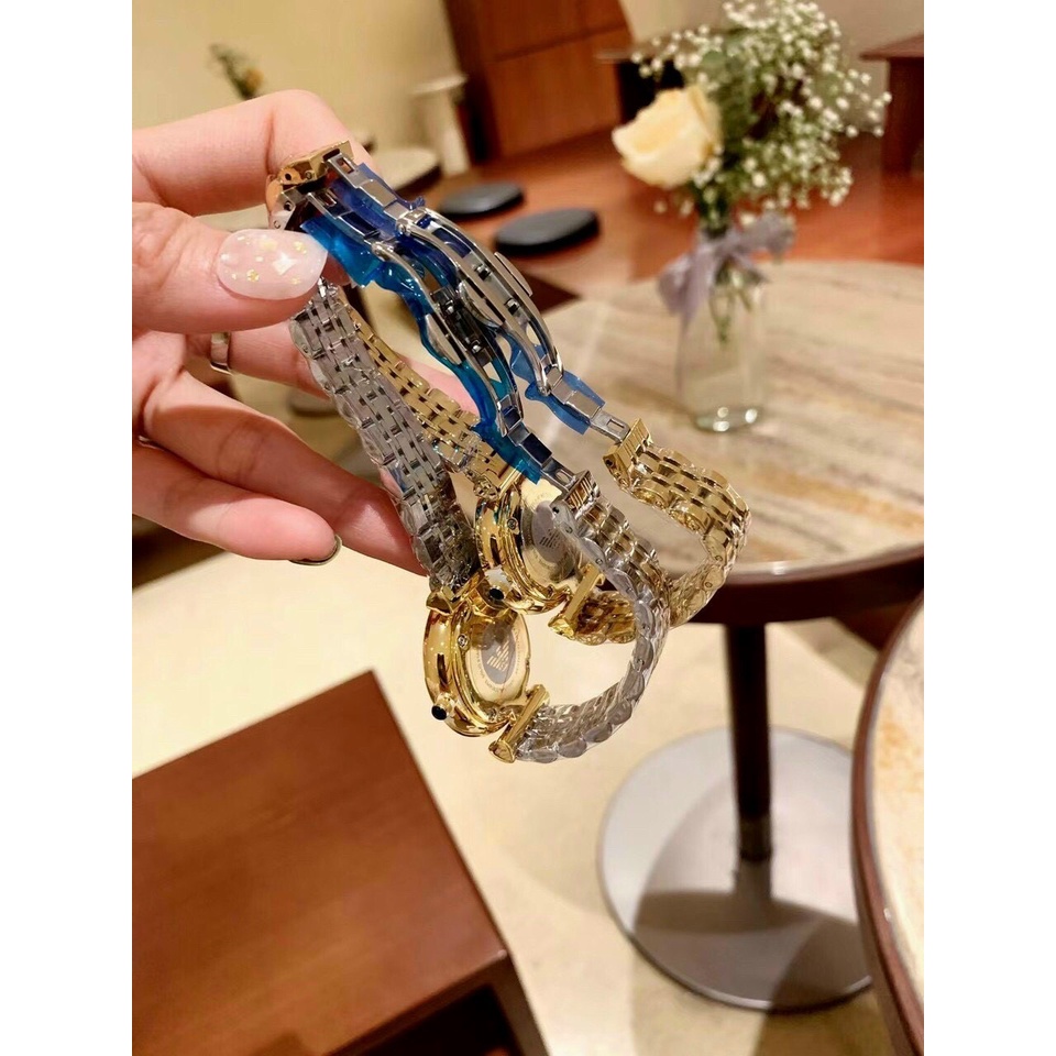 Đồng hồ nữ New size 32 mm dây khóa đôi thép không gỉ 2 màu gold và demi thời trang sang trọng