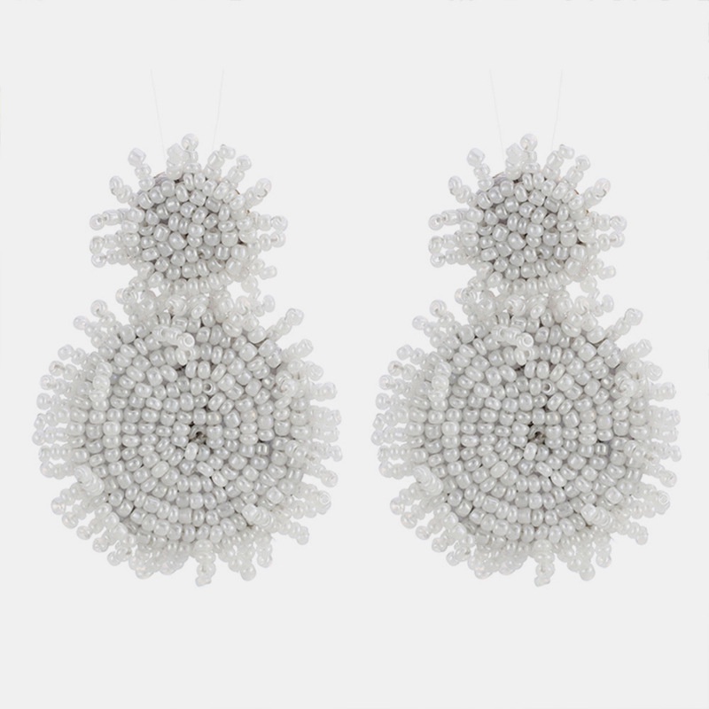 Bông Tai Giọt Nước Dáng Dài Đính Đá resin Trắng Phong Cách Âu Mỹ Bán Nhanh Chóng Và Bán Xuyên Biên Giới Bán Chạy