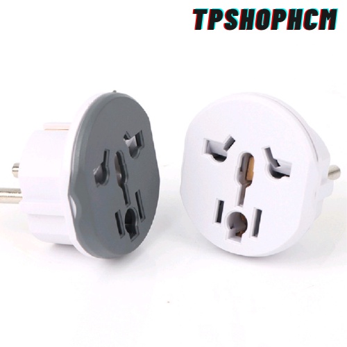 Phích cắm điện chuyển đổi 2 chấu đầu tròn AU US UK qua EU công suất lớn AC 250V đa năng tiện dụng