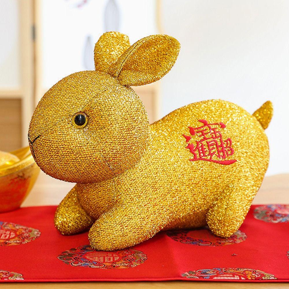 Thú Nhồi Bông Hình Thỏ Màu Cầu Vồng Xinh Xắn Cho Năm Mới