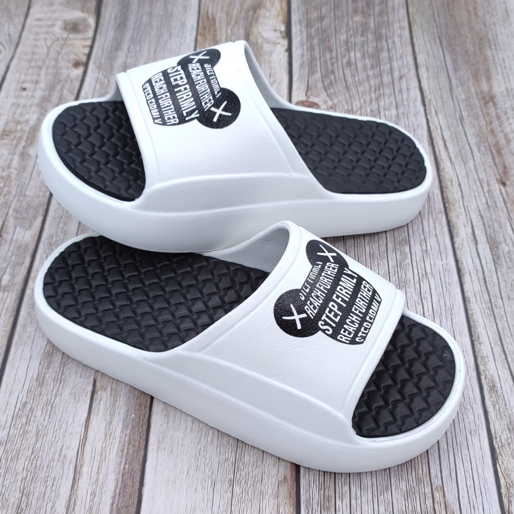 Dép bánh mì nam thời trang Bevis - quai ngang in hình đầu gấu hot siêu đẹp - đế đúc EVA siêu nhẹ êm chân BE209-2