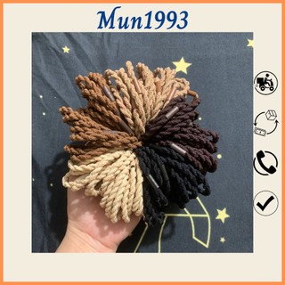 Set 05 dây thun buộc tóc, cột tóc 05 màu kiểu vặn thừng phong cách đơn giản Mun1993