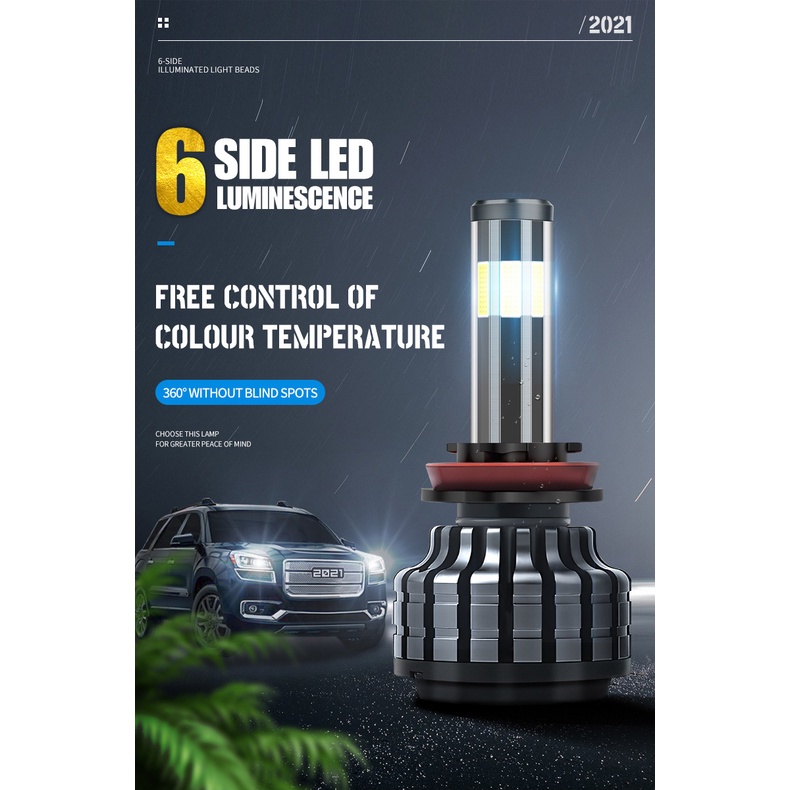 Set 2 Đèn Pha 6000K 200W 26000LM H8 H3 H7 H9 9006 / HB4 9005 / HB3 H4 H11 H1 H13 Siêu Sáng 12V Chuyên Dụng Cho Xe Hơi