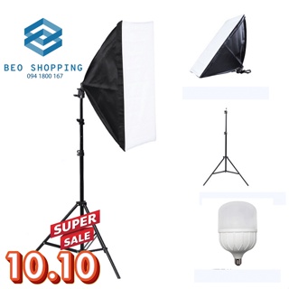 [Xả kho ] Softbox 50x70cm Đèn Chụp Ảnh Sản Phẩm, Bộ Đèn Studio, quay phim, Livestream chuyên nghiệp, chân đèn cao 2m kèm
