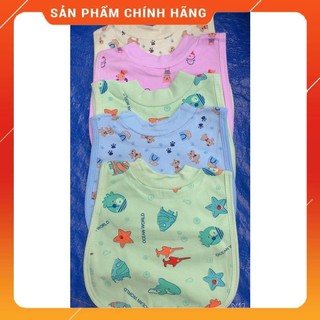 Yếm cotton 2 lớp chui đầu,ăn dặm, giữ ấm cổ cho bé