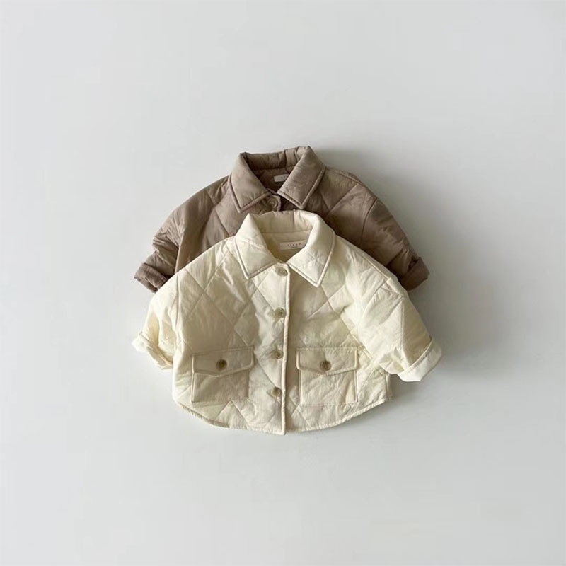 Áo Khoác Cotton Nhẹ Màu Sắc Đơn Giản Phong Cách Hàn Quốc Cho Bé