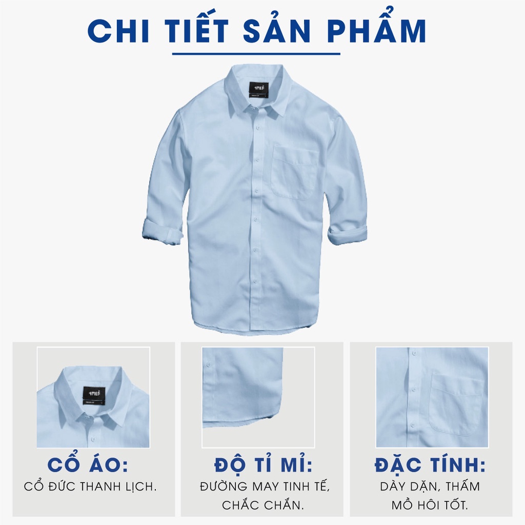 Áo sơ mi nam oxford trơn đẹp 4MEN SM070 tay dài form suông regular, vải oxford dày dặn, mềm mịn, thấm mồ hôi, co giãn