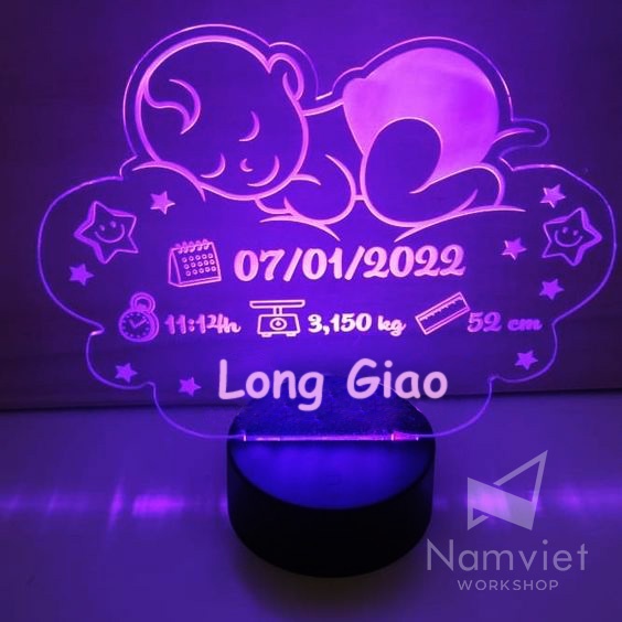 Đèn ngủ 🔥LED 3D🔥 trẻ em_khắc tên theo yêu cầu