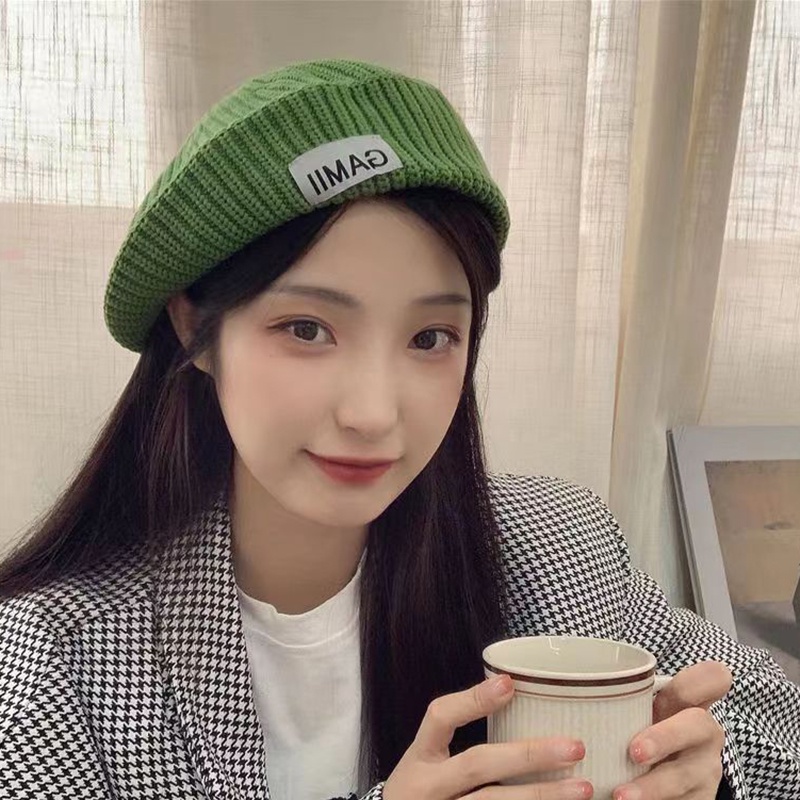 Mũ Beret Len Co Giãn Thời Trang Thu Đông Phong Cách Hàn Quốc