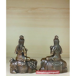 Tượng đồng Văn thù Phổ hiền ( cao 12 cm )