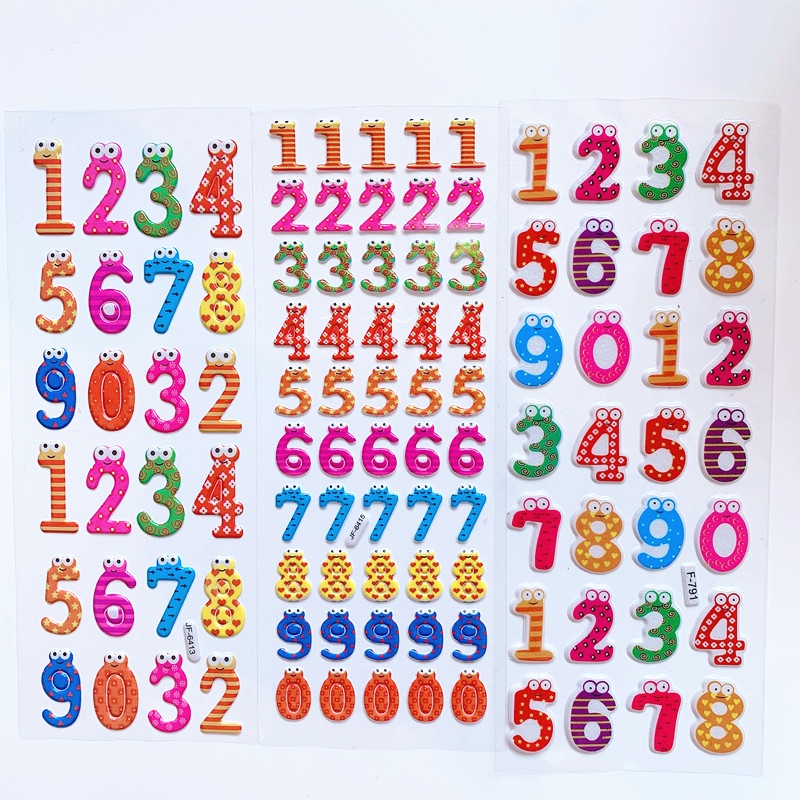 Bộ 6 Tấm Sticker Dán 3D Hình Chữ Cái Tiếng Anh Họa Tiết Hoạt Hình Dành Cho Trẻ Em