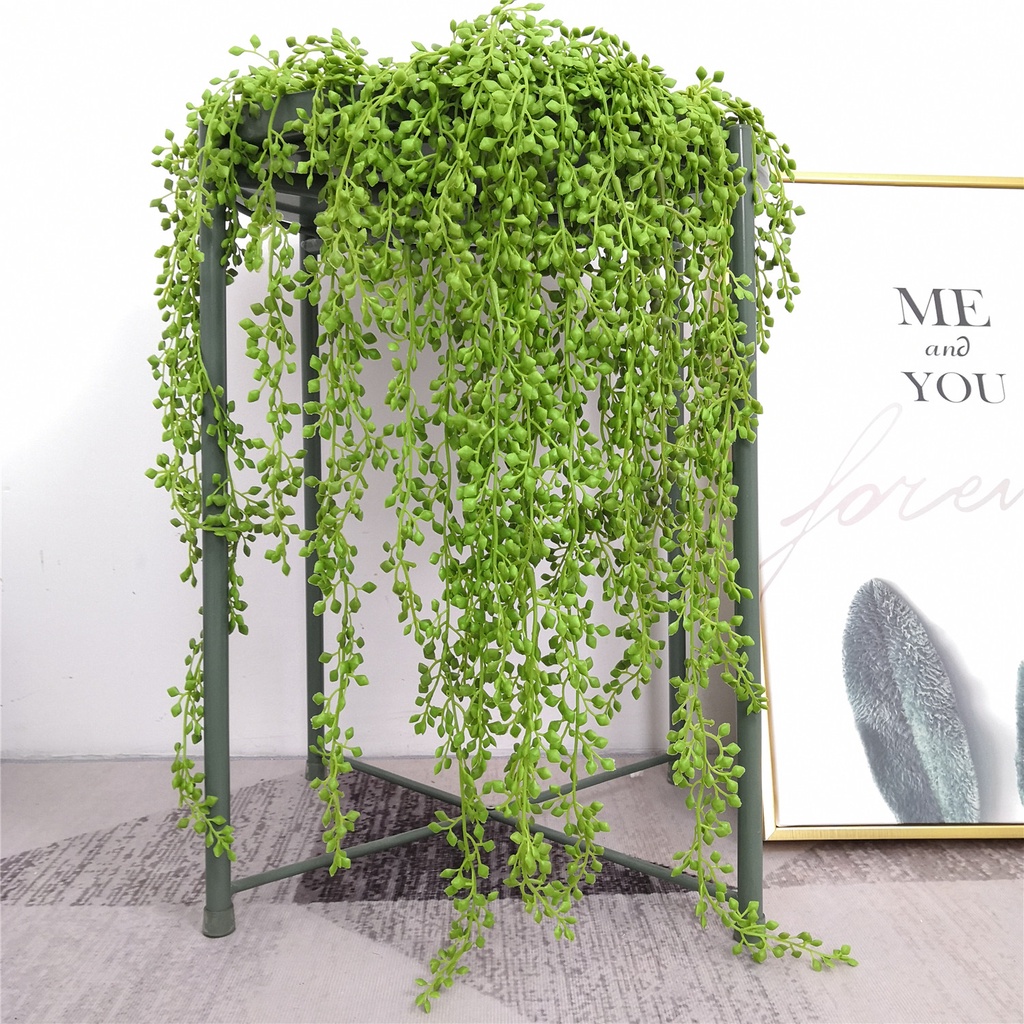 1 Dây Lá Giả 75cm Trang Trí Nhà Cửa cây hoa giả trang trí nhà sen đá aeonium cây giả decor cây giả trang trí nhà