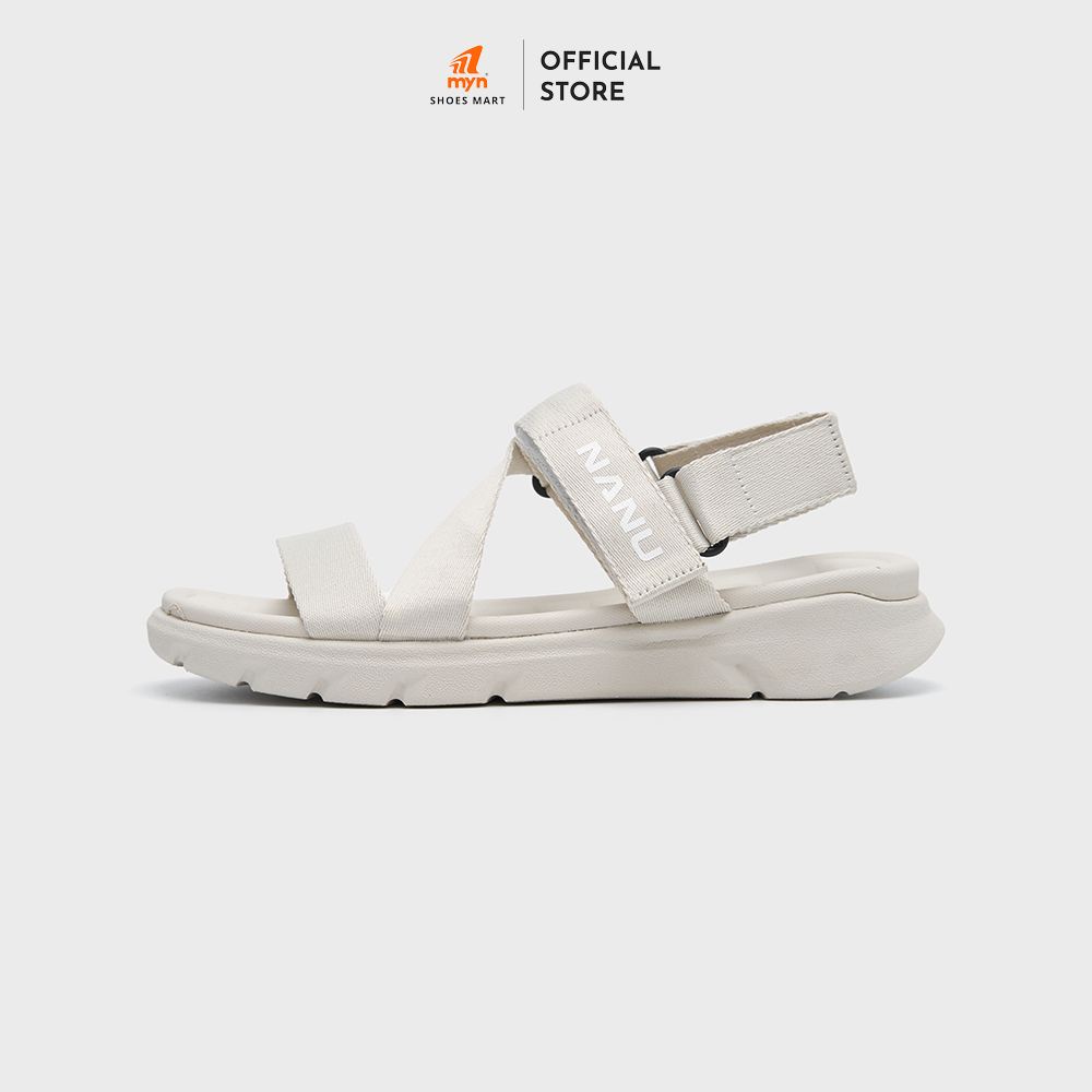 Sandal Nữ NANU NN12 ALL CREAM quai chéo đế 3cm EVA phylon cao cấp