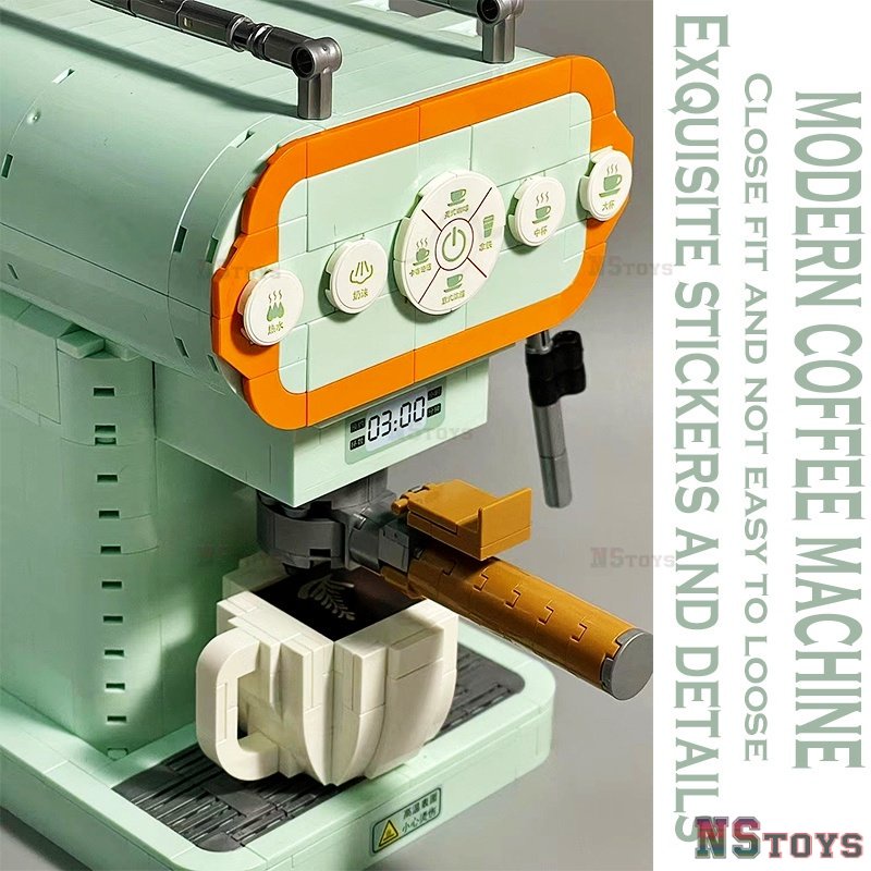 Đồ chơi trẻ em Lắp Ráp Máy Pha Cà Phê Mini Lin07 Zhegao 01008 Vui Nhộn Cho Bé