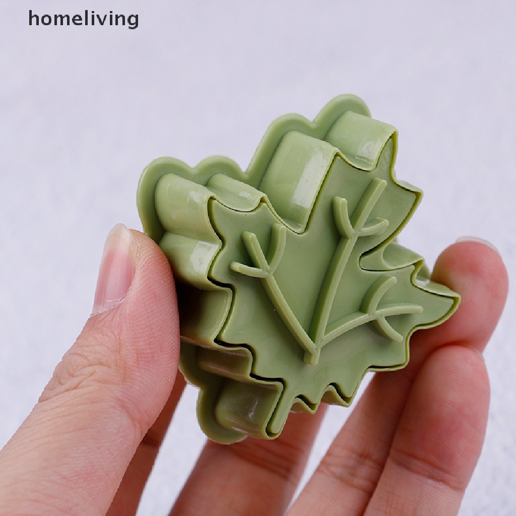 Bộ 4 Khuôn Cắt Bánh Quy Hình Chiếc Lá 3D Tiện Dụng Cho Nhà Bếp DIY