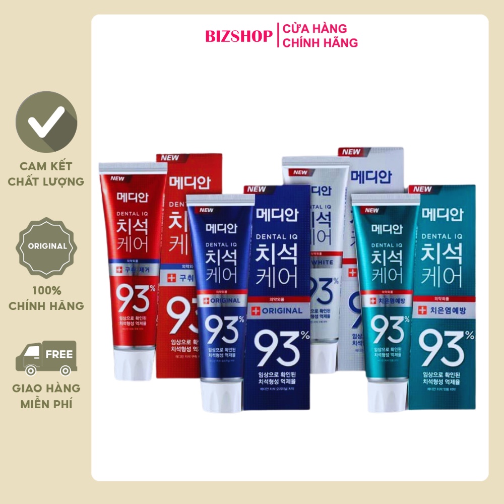Kem đánh răng MEDIAN Dental IQ 93% Hàn Quốc 120g chính hãng NPP Bizshop