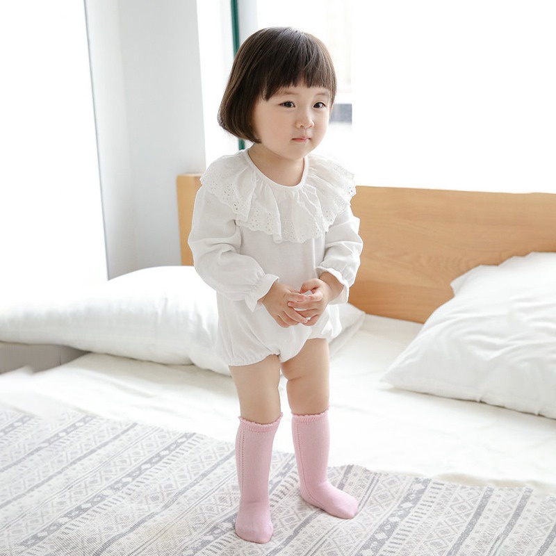 Vớ Dài Đến Đầu Gối Màu Trơn Dạng Rỗng Có Thể Di Chuyển Thời Trang Thu Đông Dành Cho Bé Trai Bé Gái @