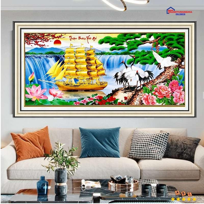 Tranh đính đá thuận buồm xuôi gió 1m20 x 59cm