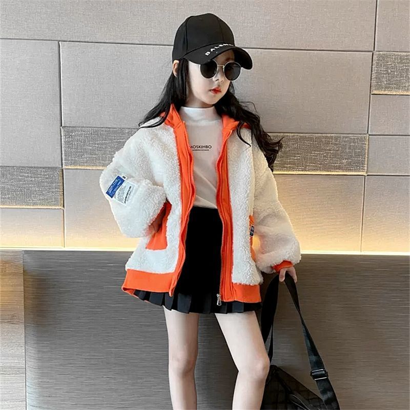 Áo Khoác Lông Cừu Dày Phong Cách Mới Cho Bé Gái