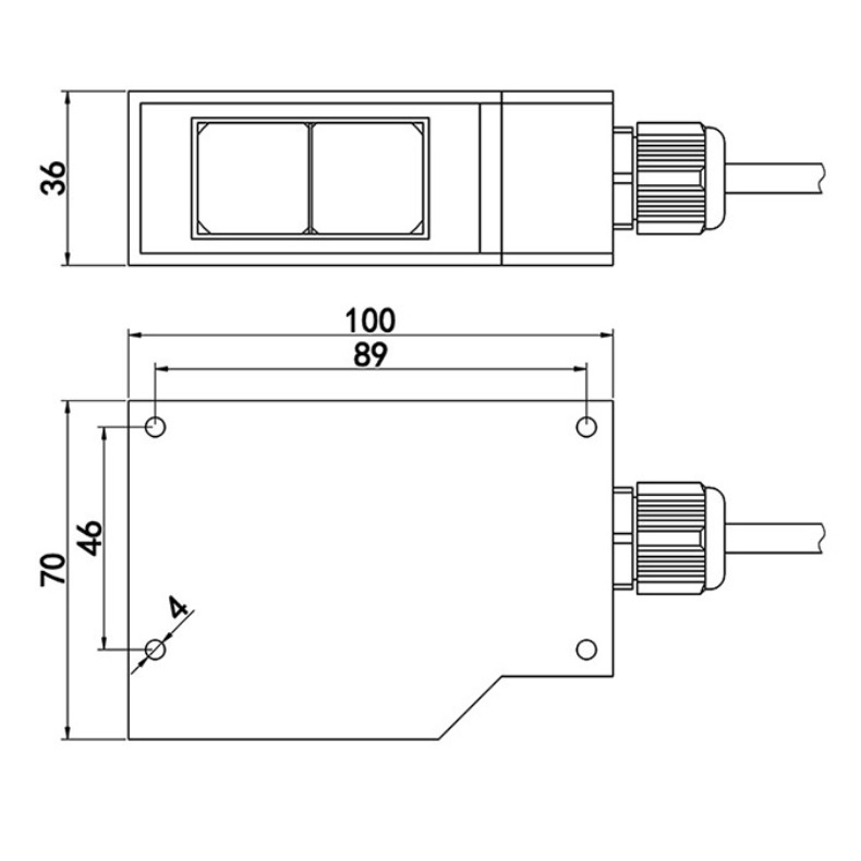 Cảm biến hồng ngoại chống nước trạm rửa xe khoảng cách phát hiện cực xa E3K100-7M
