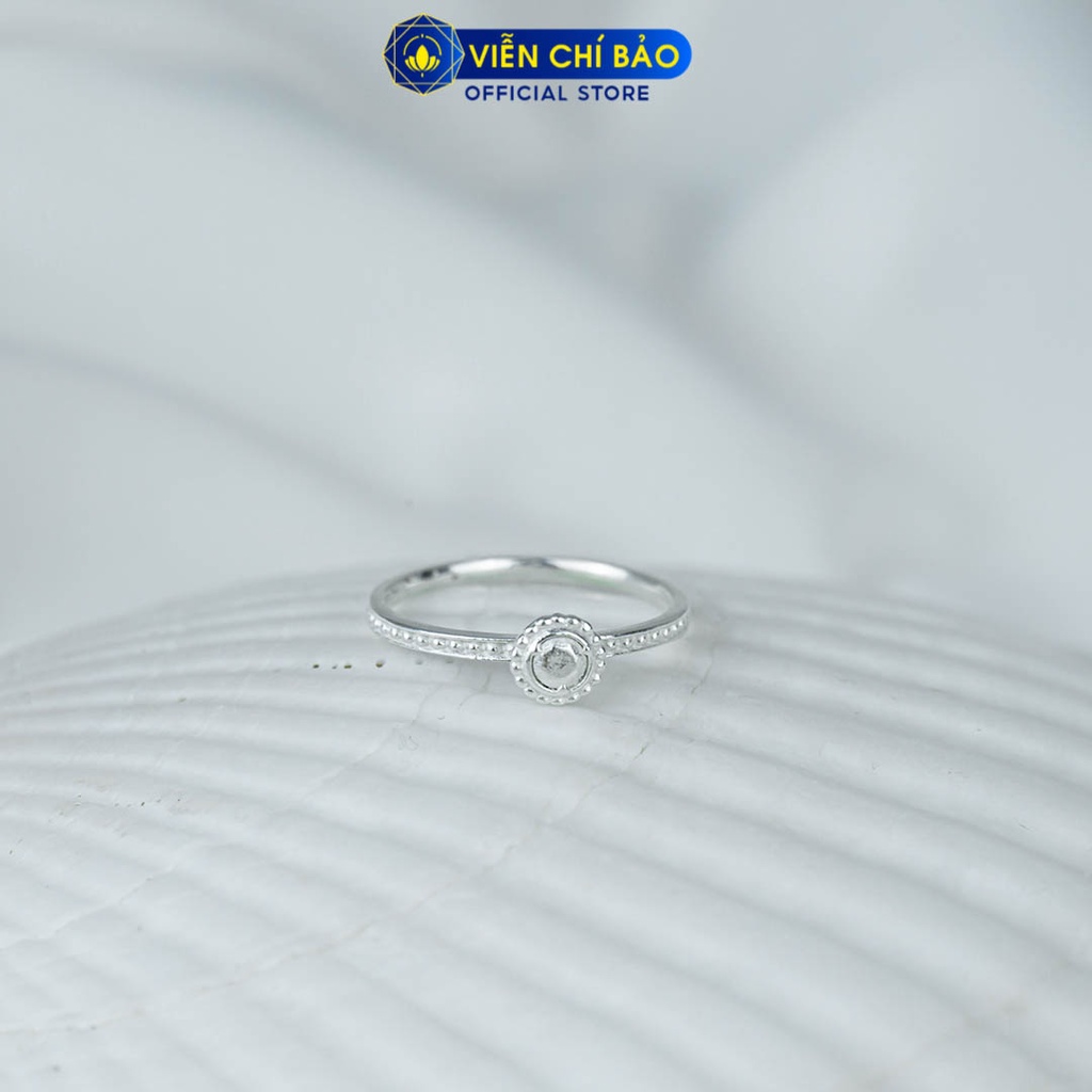 Nhẫn bạc nữ hình tròn viền bi chất liệu bạc 925 thời trang phụ kiện trang sức Viễn Chí Bảo N400877