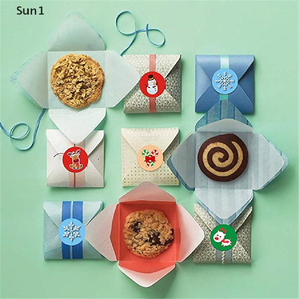 Cuộn 500 Nhãn Dán Trang Trí Túi Kẹo Họa Tiết Giáng Sinh Đáng Yêu 1 &gt;