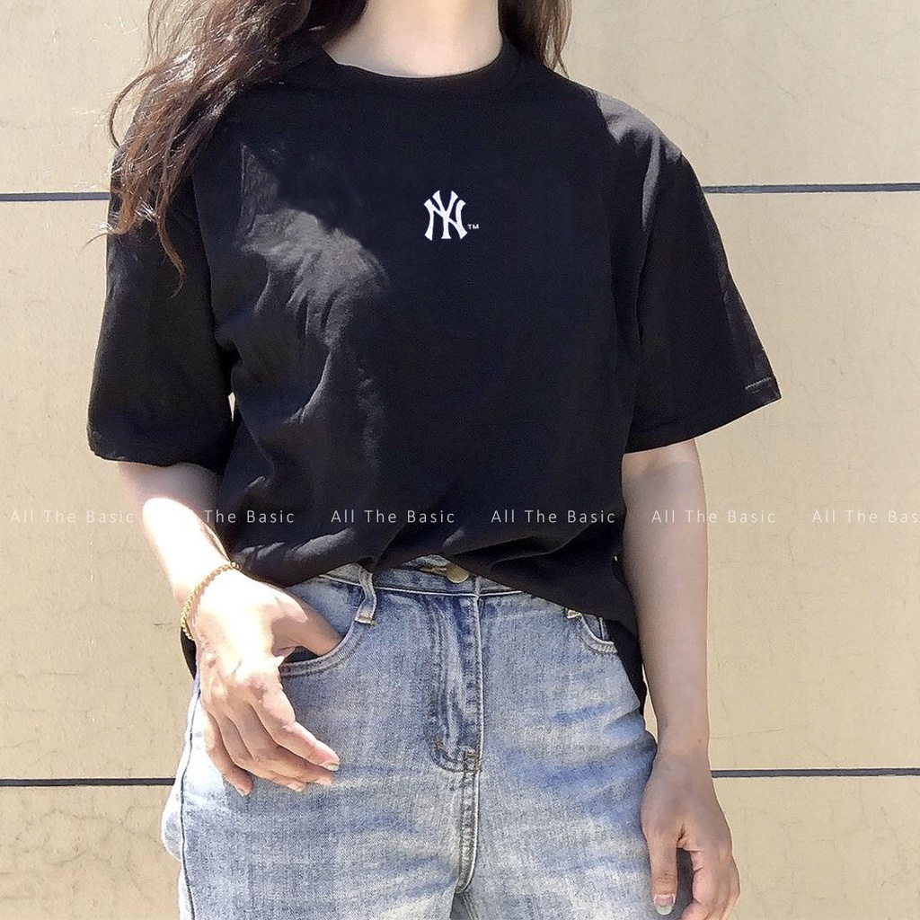 Áo thun unisex NY Form rộng tay lỡ màu trắng và đen phong cách Hàn Quốc - GAHO STORE