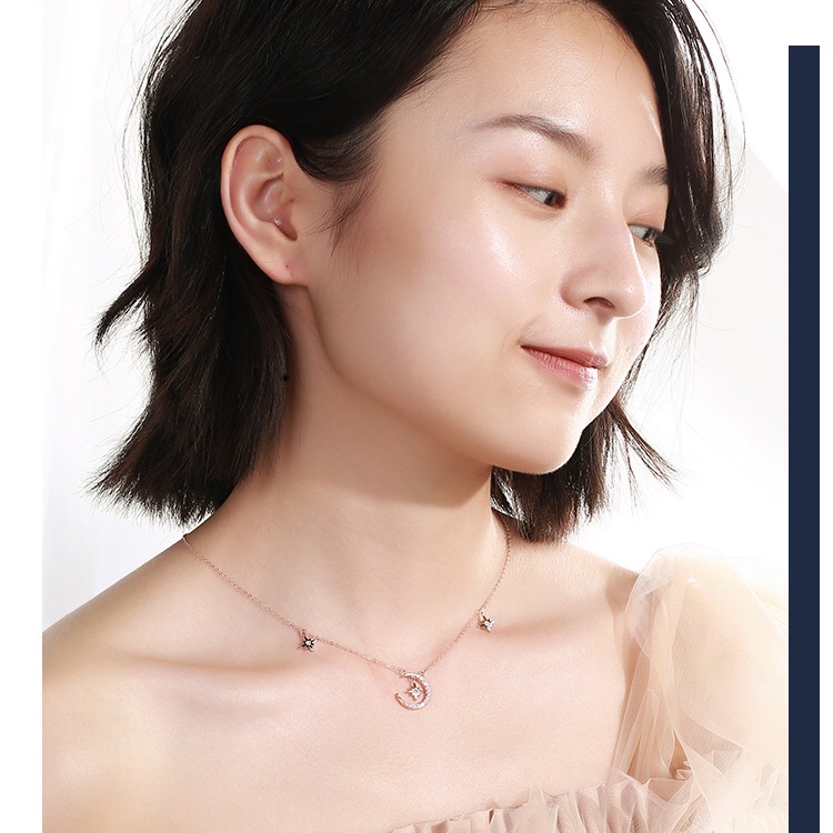 Vòng cổ Mặt Trăng Và Ngôi Sao Đơn Giản Thời Trang Cho Nữ