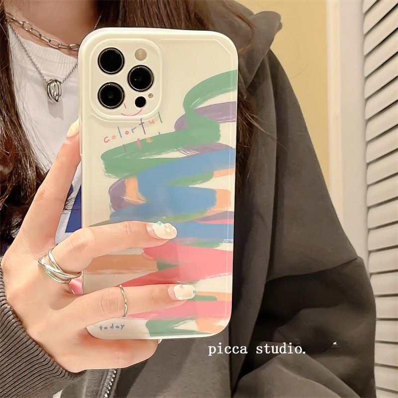 Ốp điện thoại silicon họa tiết graffiti nhiều màu sắc dành cho iPhone 13 14pro max 12pro 11 X XR