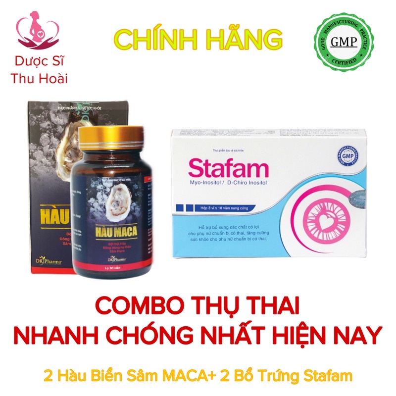 [DỄ THỤ THAI 4 HỘP] 2 BỔ TRỨNG STAFAM và 2 HÀU BIỂN MACA BỔ TINH TRÙNG tăng khả năng thụ thai nhanh hơn, femifortil