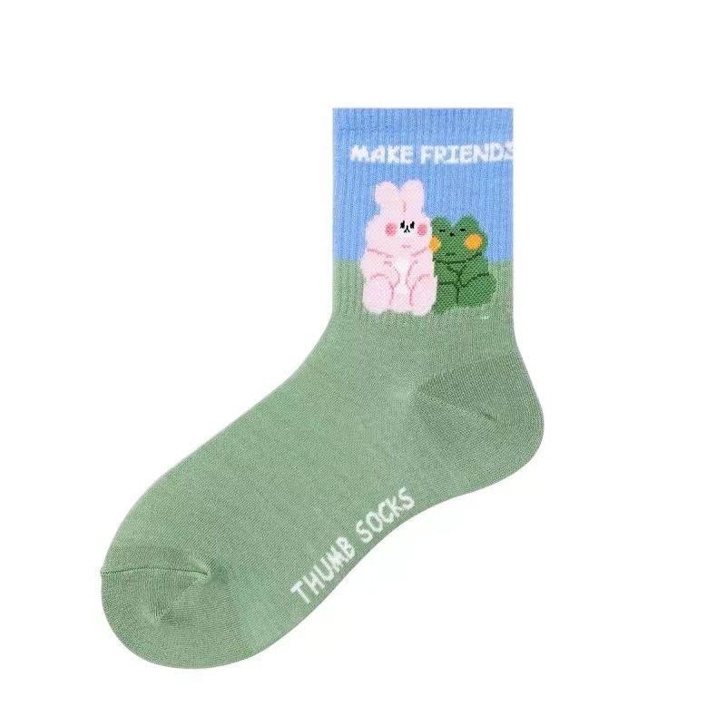 Vớ Cổ Trung Họa Tiết Mèo / Hổ Hoạt Hình Dễ Thương Thời Trang Xuân Thu Cho Nữ