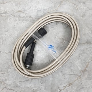 Dây máy rửa xe áp lực bố trắng Bigtools 7m/10m/15m - 2 đầu ren 22mm dùng cho máy rửa xe gia đình