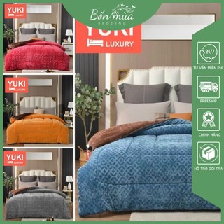 Chăn Lông Cừu, Chăn Đông Đại Hàn Yuki [Siêu Ấm] Chăn Dày Mịn, Kèm Túi Xách, Kích Thước 2mx2m3, Nặng 4kg - Hàng Xuất Nhật