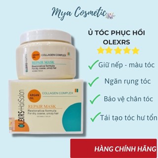 Kem Ủ tóc phục h.ồi Olexrs hair salon Argan Oil Collagen cao cấp hương nước hoa làm mượt tóc giảm rụng tóc 500ml