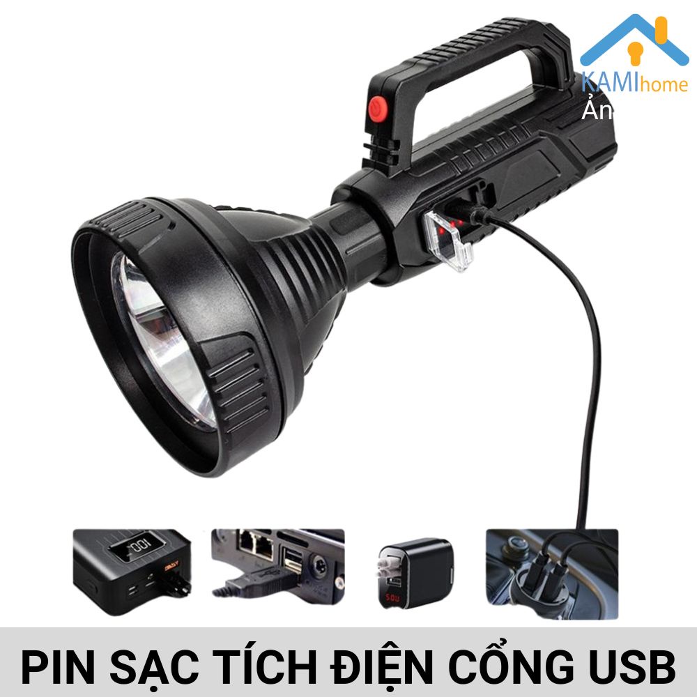 Đèn pin siêu sáng sạc tích điện có đèn led phụ (Chọn nhiều màu) cầm tay hoặc để bàn tiện lợi mã 38036.1