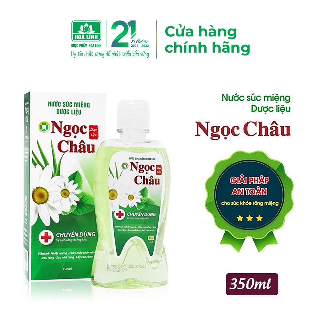 Nước súc miệng dược liệu Ngọc Châu 350ml - Ngăn nhiệt miệng, diệt khuẩn, giữ hơi thở thơm mát